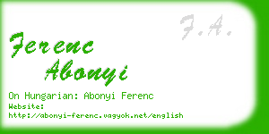 ferenc abonyi business card